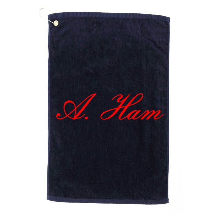 Alexander Hamilton A. Ham Red Script Logo Golf Towel
