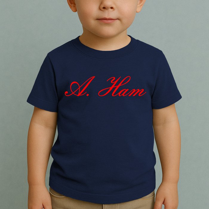 Alexander Hamilton A. Ham Red Script Logo Toddler T-Shirt