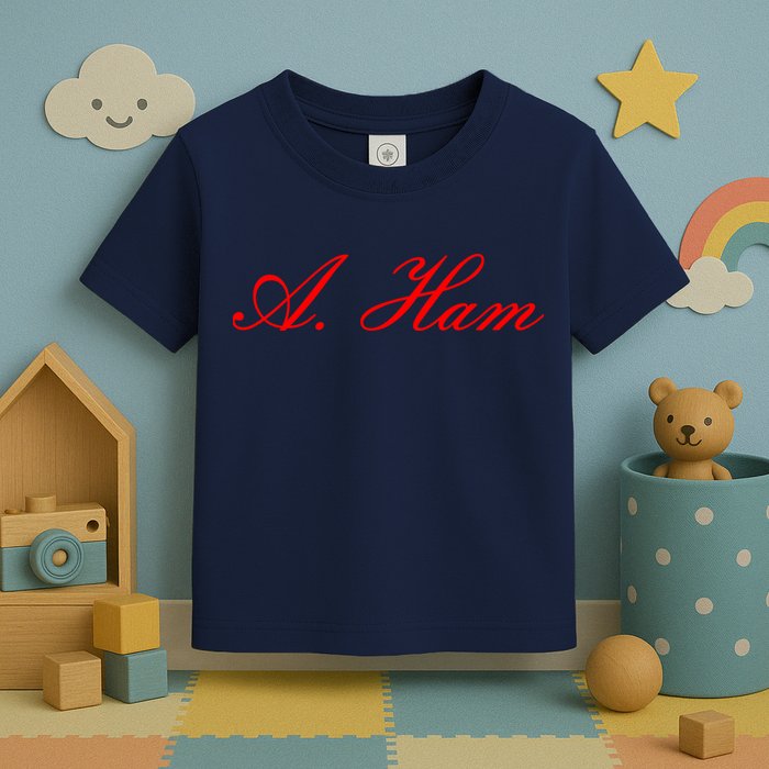 Alexander Hamilton A. Ham Red Script Logo Toddler T-Shirt
