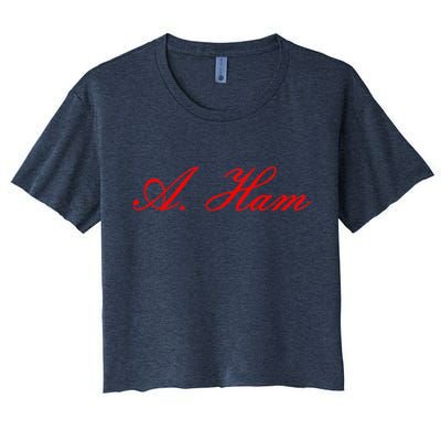Alexander Hamilton A. Ham Red Script Logo Crop Top