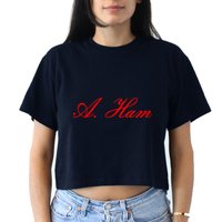 Alexander Hamilton A. Ham Red Script Logo Crop Top