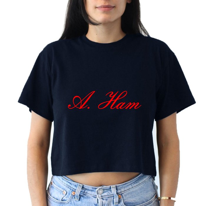 Alexander Hamilton A. Ham Red Script Logo Crop Top