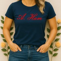 Alexander Hamilton A. Ham Red Script Logo Womens T-Shirt