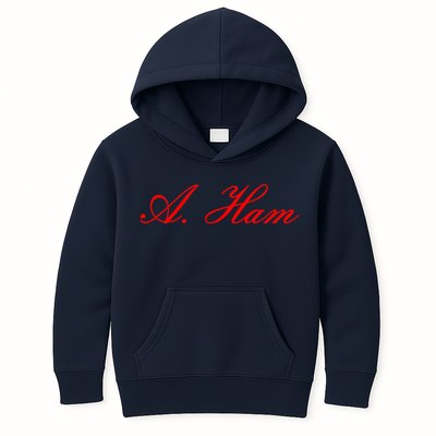 Alexander Hamilton A. Ham Red Script Logo Kids Hoodie