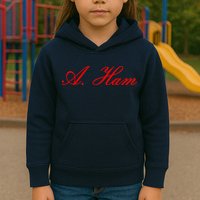Alexander Hamilton A. Ham Red Script Logo Kids Hoodie