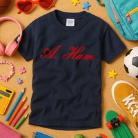 Alexander Hamilton A. Ham Red Script Logo Kids T-Shirt