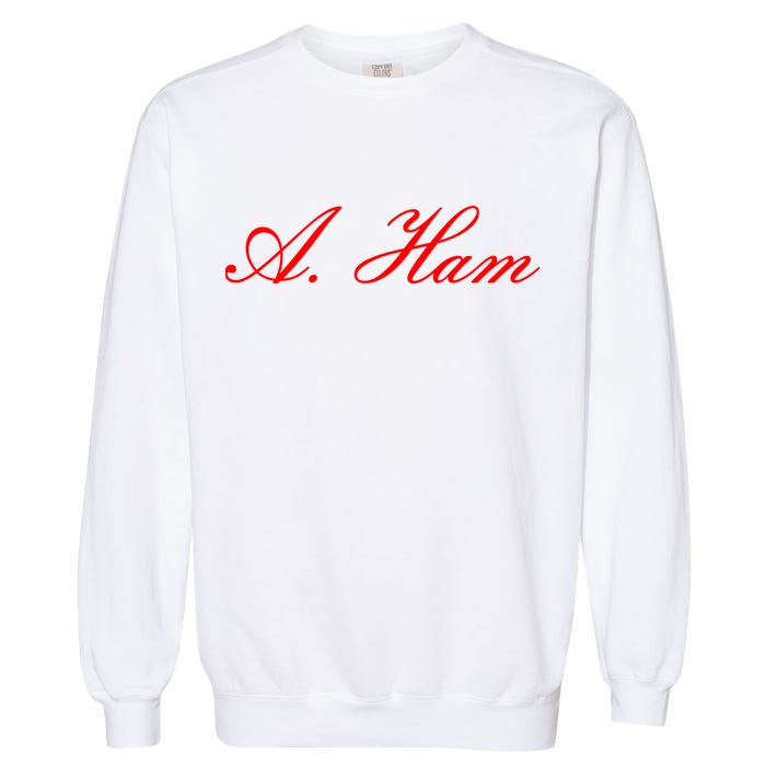 Alexander Hamilton A. Ham Red Script Logo Garment-Dyed Sweatshirt