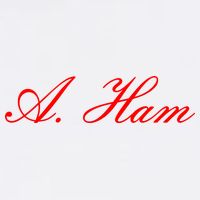 Alexander Hamilton A. Ham Red Script Logo Garment-Dyed Sweatshirt