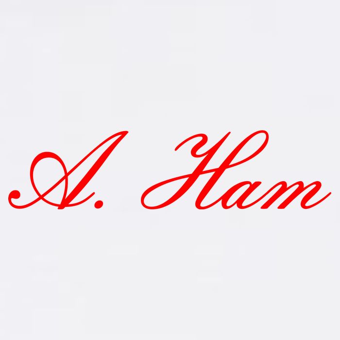 Alexander Hamilton A. Ham Red Script Logo Garment-Dyed Sweatshirt