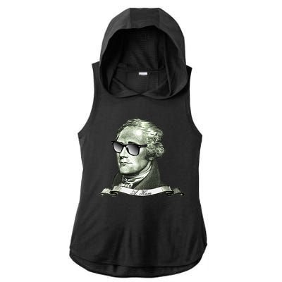 Alexander Hamilton A. Ham Sunglasses USA Ladies PosiCharge Tri-Blend Wicking Draft Hoodie Tank