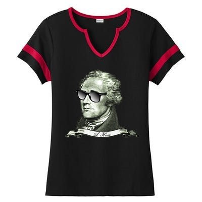 Alexander Hamilton A. Ham Sunglasses USA Ladies Halftime Notch Neck Tee