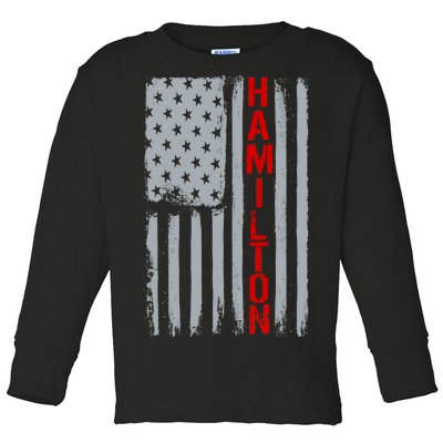 Alexander Hamilton American Vintage Flag Toddler Long Sleeve Shirt