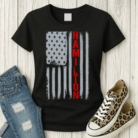 Alexander Hamilton American Vintage Flag Womens T-Shirt