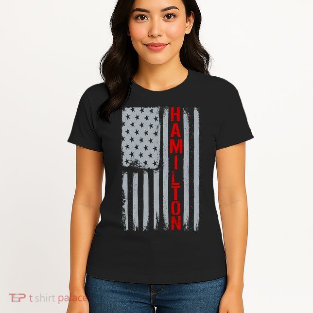 Alexander Hamilton American Vintage Flag Womens T-Shirt