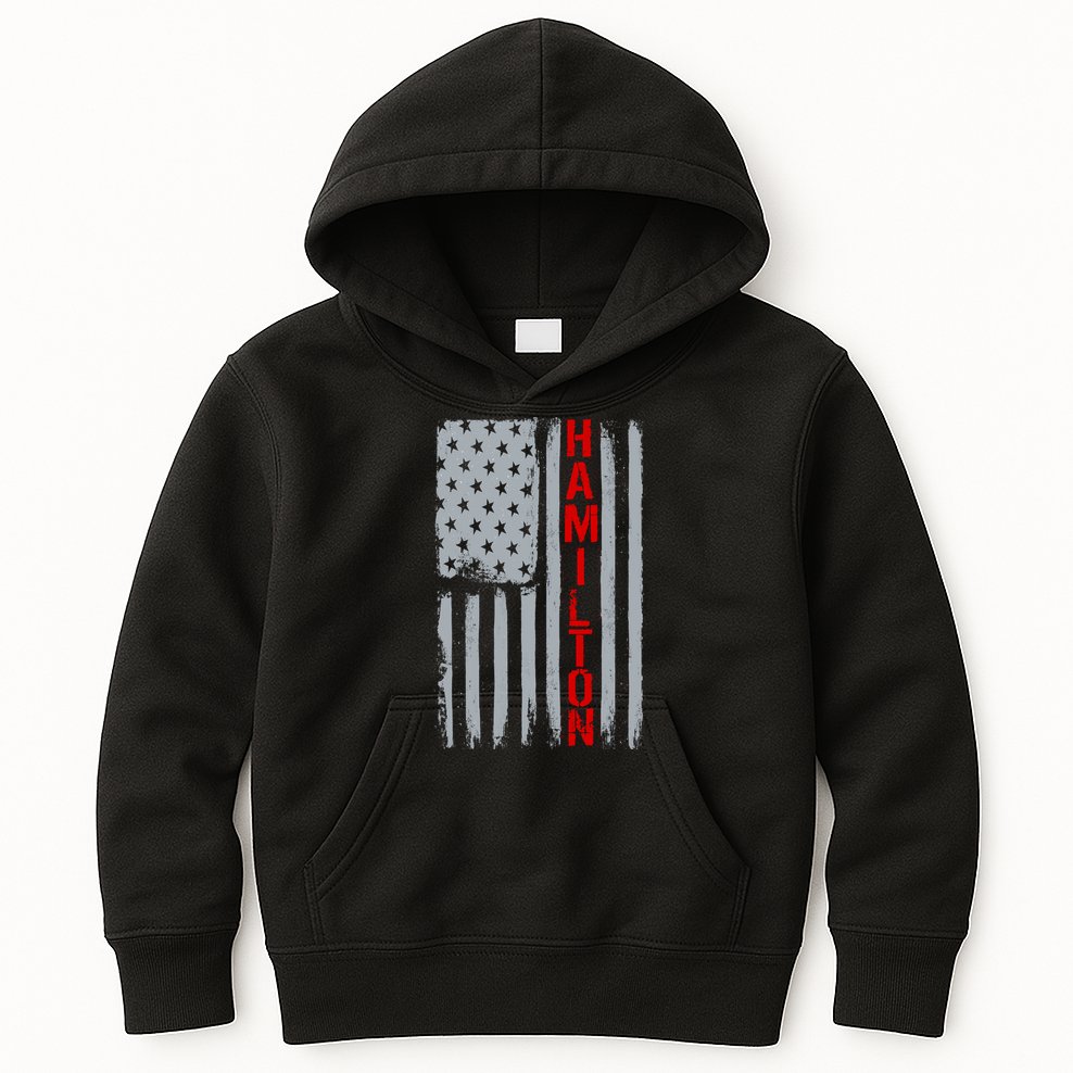 Alexander Hamilton American Vintage Flag Kids Hoodie