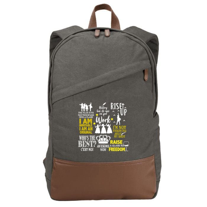 Alexander Hamilton Best Song Quotes Lyrics Cotton Canvas Backpack