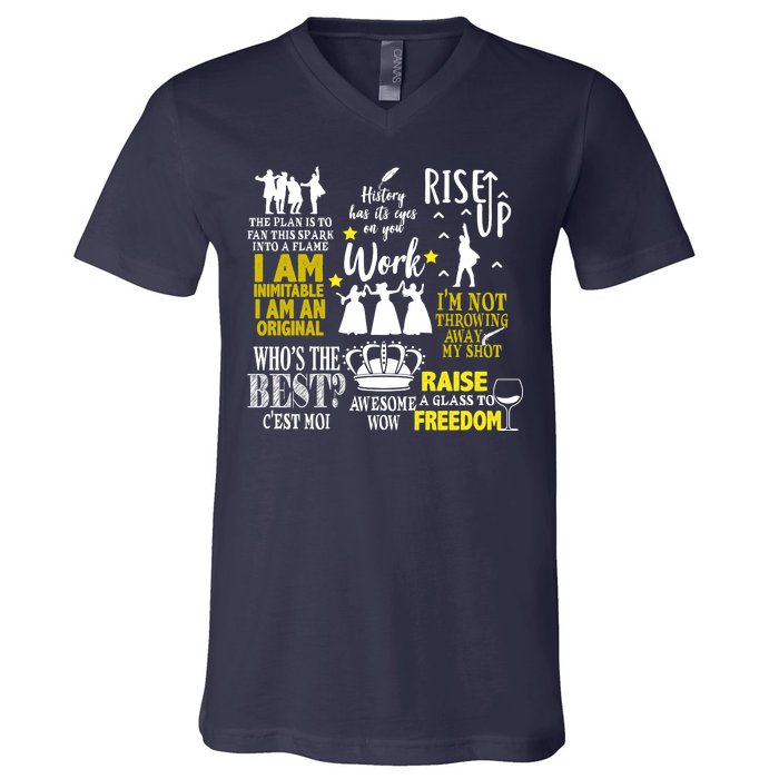 Alexander Hamilton Best Song Quotes Lyrics V-Neck T-Shirt