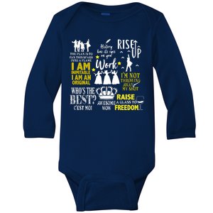 Alexander Hamilton Best Song Quotes Lyrics Baby Long Sleeve Bodysuit