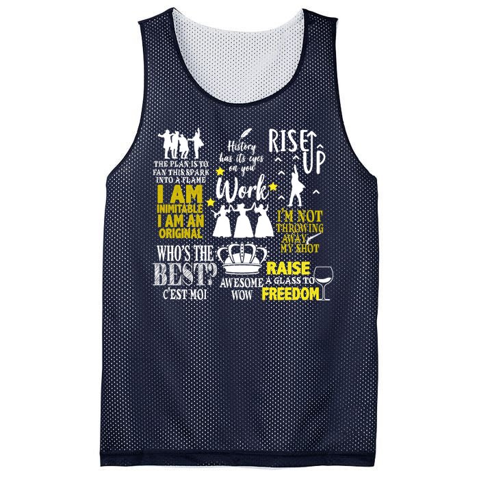 Alexander Hamilton Best Song Quotes Lyrics Mesh Reversible Basketball Jersey Tank