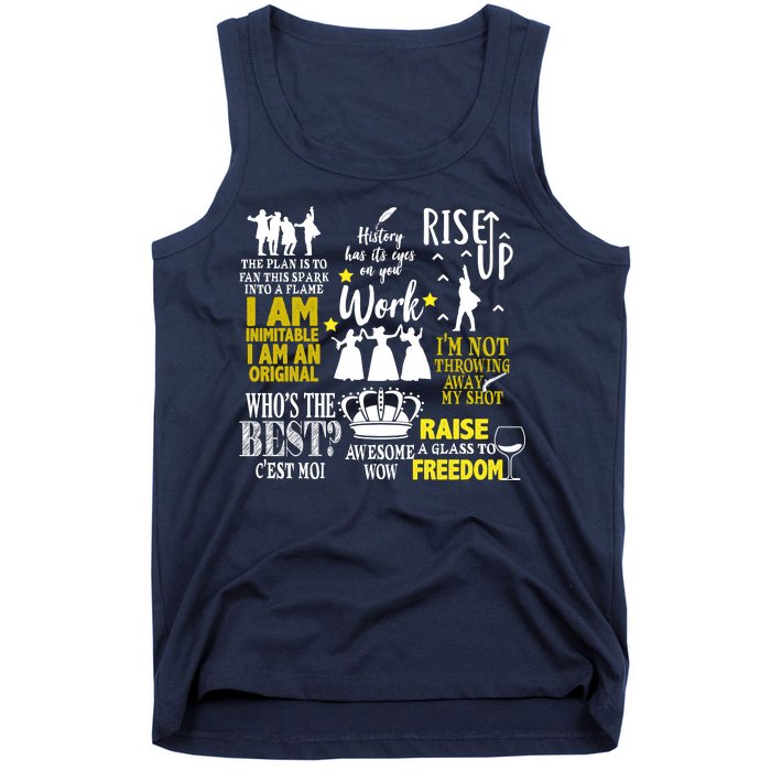 Alexander Hamilton Best Song Quotes Lyrics Tank Top