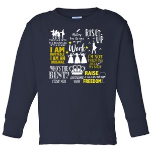 Alexander Hamilton Best Song Quotes Lyrics Toddler Long Sleeve Shirt