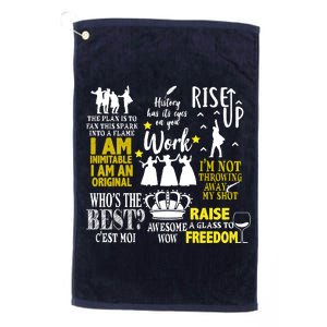 Alexander Hamilton Best Song Quotes Lyrics Platinum Collection Golf Towel