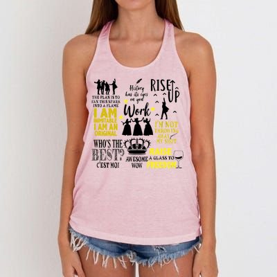 Alexander Hamilton Best Song Quotes Lyrics Women's Knotted Racerback Tank