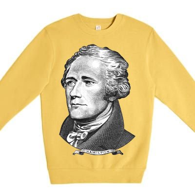 Alexander Hamilton Big Face Portrait A. Ham Premium Crewneck Sweatshirt