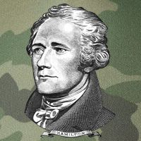 Alexander Hamilton Big Face Portrait A. Ham Legacy Tie Dye Trucker Hat