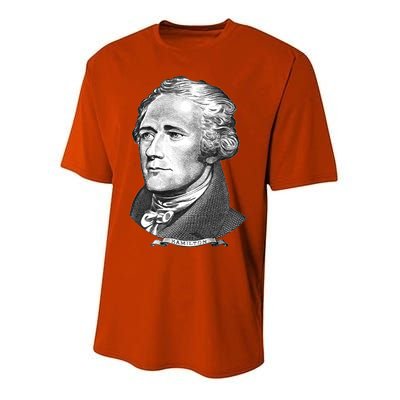 Alexander Hamilton Big Face Portrait A. Ham Youth Performance Sprint T-Shirt