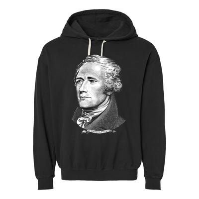 Alexander Hamilton Big Face Portrait A. Ham Garment-Dyed Fleece Hoodie