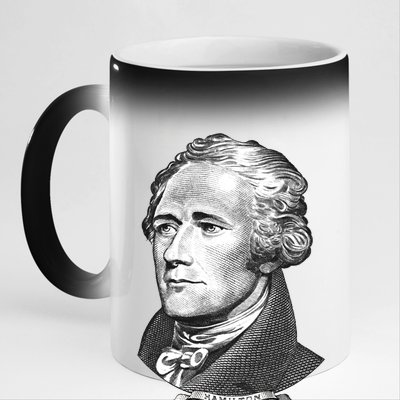 Alexander Hamilton Big Face Portrait A. Ham 11oz Black Color Changing Mug