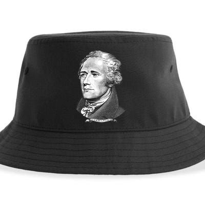Alexander Hamilton Big Face Portrait A. Ham Sustainable Bucket Hat
