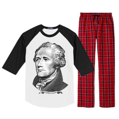 Alexander Hamilton Big Face Portrait A. Ham Raglan Sleeve Pajama Set