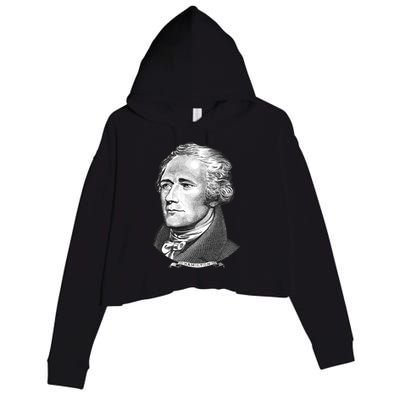 Alexander Hamilton Big Face Portrait A. Ham Crop Fleece Hoodie