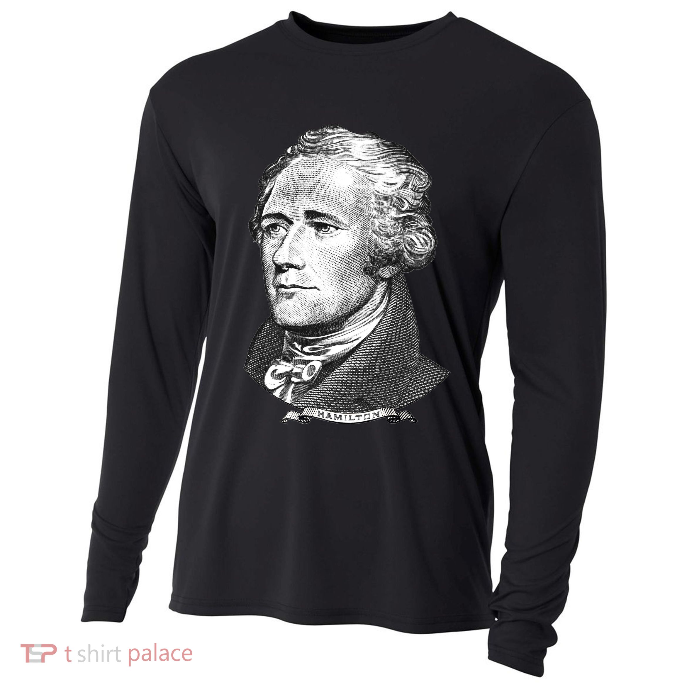 Alexander Hamilton Big Face Portrait A. Ham Cooling Performance Long Sleeve Crew