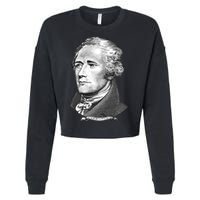 Alexander Hamilton Big Face Portrait A. Ham Cropped Pullover Crew