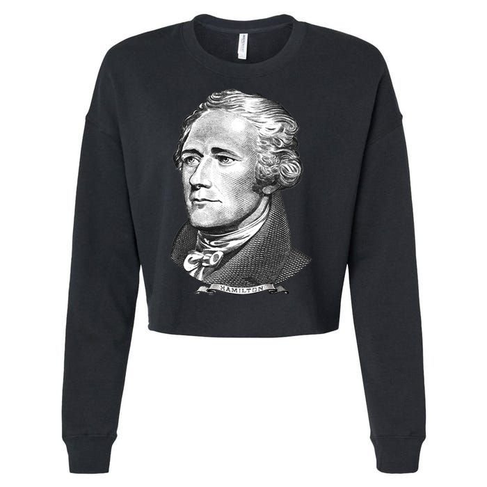 Alexander Hamilton Big Face Portrait A. Ham Cropped Pullover Crew