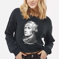 Alexander Hamilton Big Face Portrait A. Ham Cropped Pullover Crew