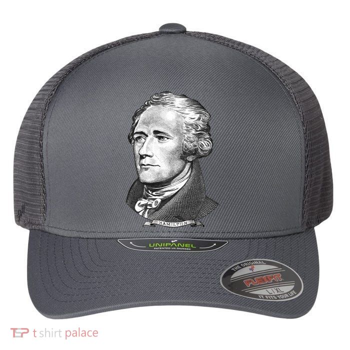Alexander Hamilton Big Face Portrait A. Ham Flexfit Unipanel Trucker Cap