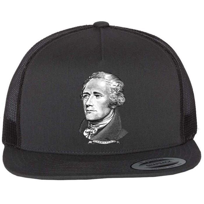 Alexander Hamilton Big Face Portrait A. Ham Flat Bill Trucker Hat