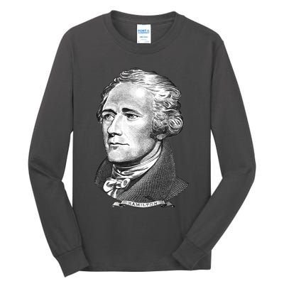 Alexander Hamilton Big Face Portrait A. Ham Tall Long Sleeve T-Shirt