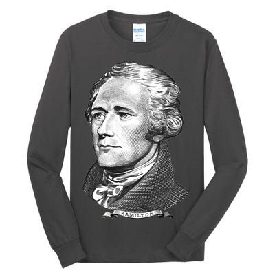 Alexander Hamilton Big Face Portrait A. Ham Tall Long Sleeve T-Shirt