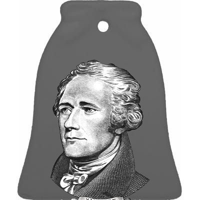 Alexander Hamilton Big Face Portrait A. Ham Ceramic Bell Ornament