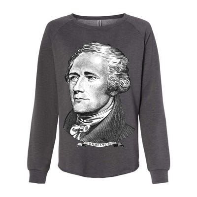 Alexander Hamilton Big Face Portrait A. Ham Womens California Wash Sweatshirt