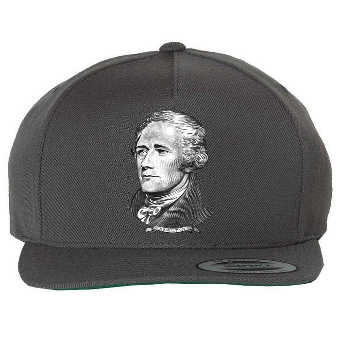 Alexander Hamilton Big Face Portrait A. Ham Wool Snapback Cap