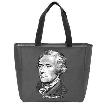 Alexander Hamilton Big Face Portrait A. Ham Zip Tote Bag