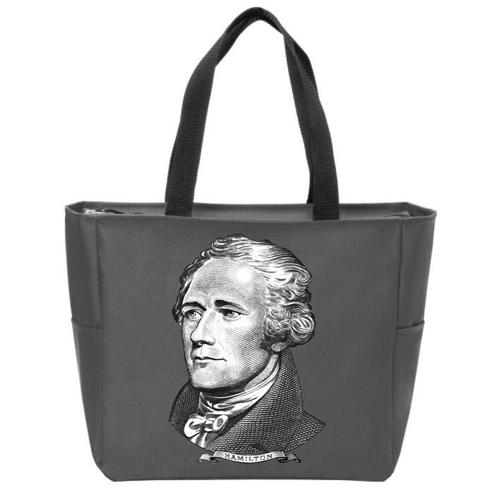 Alexander Hamilton Big Face Portrait A. Ham Zip Tote Bag
