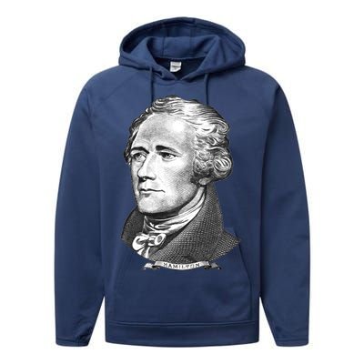 Alexander Hamilton Big Face Portrait A. Ham Performance Fleece Hoodie