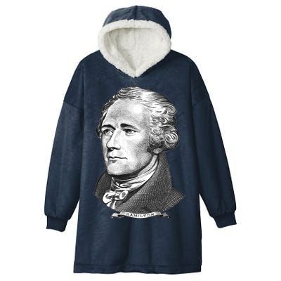 Alexander Hamilton Big Face Portrait A. Ham Hooded Wearable Blanket